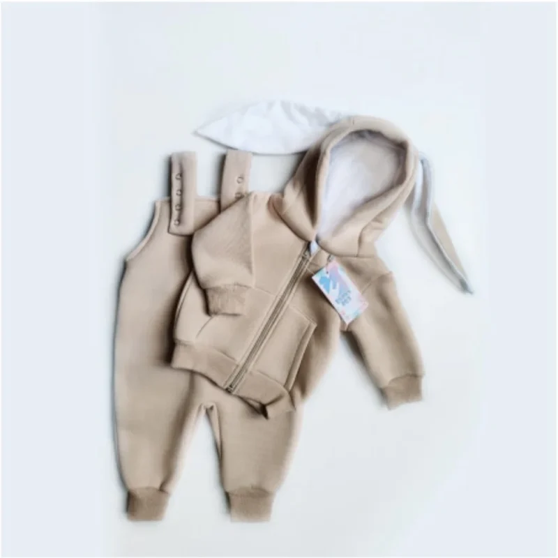 Paks ja seest uhutud puuvillane komplekt: kombe ja pusa