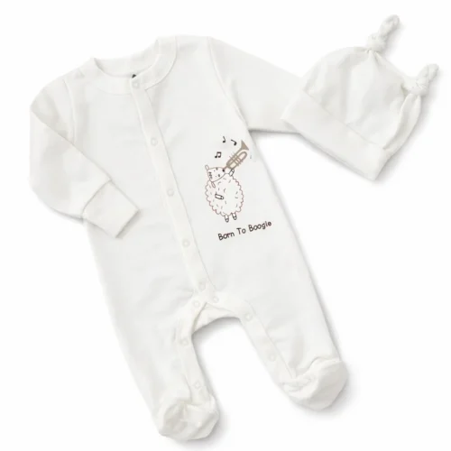 Brushed indoor jumpsuit with sheep print