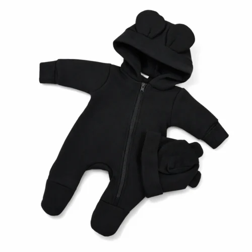 Paks ja seest uhutud puuvillane kombekas must