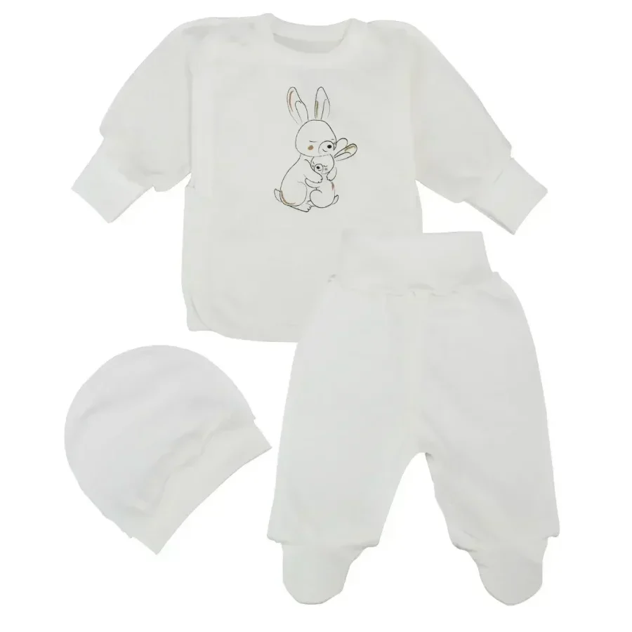 Комплект «Мамины объятия» с зайками белый